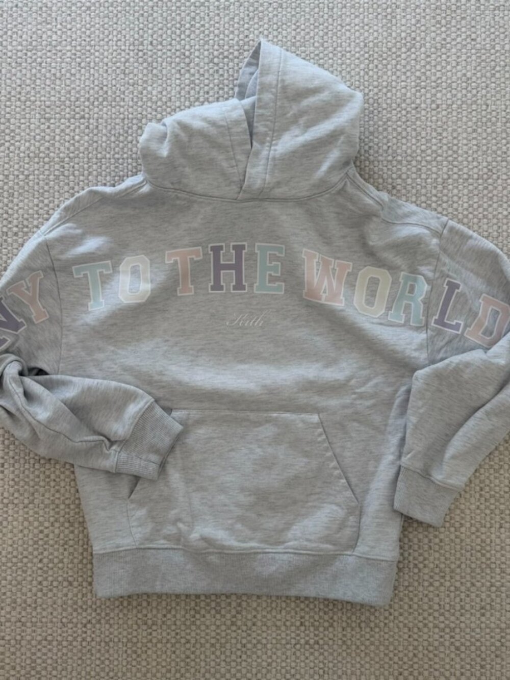 Kith Kids NY To The World Hoodie Light Heather Grey YL